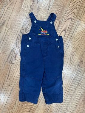Vintage Basic Edition Toddler Overalls with Embroidered Tow Truck Size 12 months